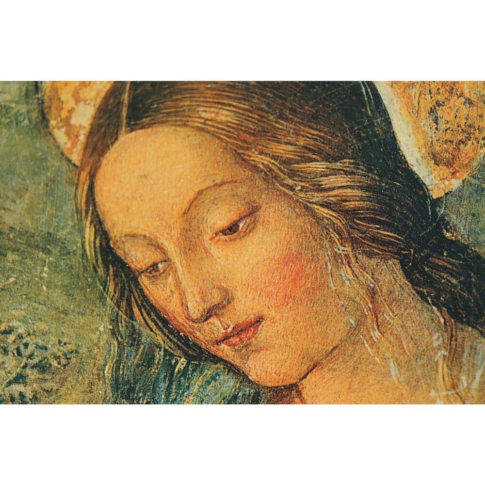 Vintage Italian Wood Plaque Worshipping Madonna Pinturicchio Art Made in Italy - Picture 2 of 5